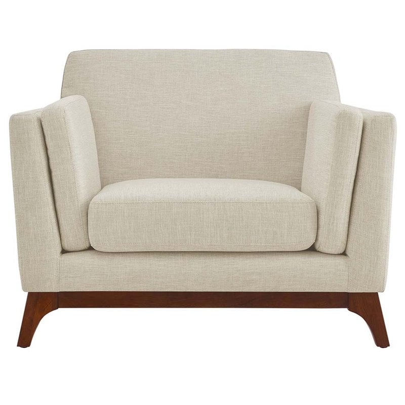 Allora Mid Century Modern Accent Chair in Beige