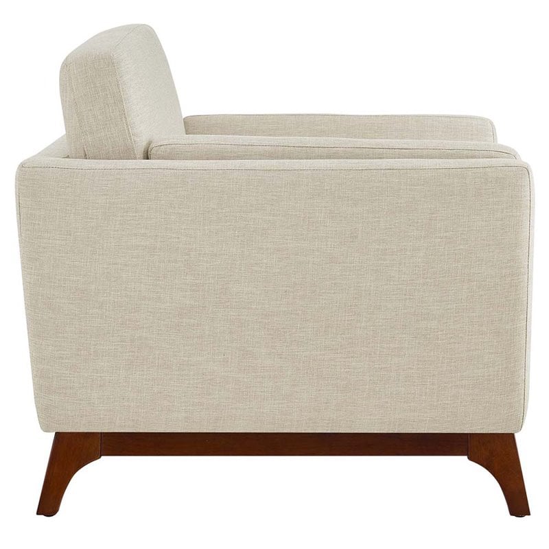 Allora Mid Century Modern Accent Chair in Beige