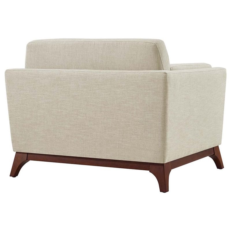 Allora Mid Century Modern Accent Chair in Beige