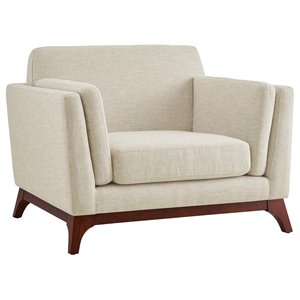 Allora Mid Century Modern Accent Chair in Beige