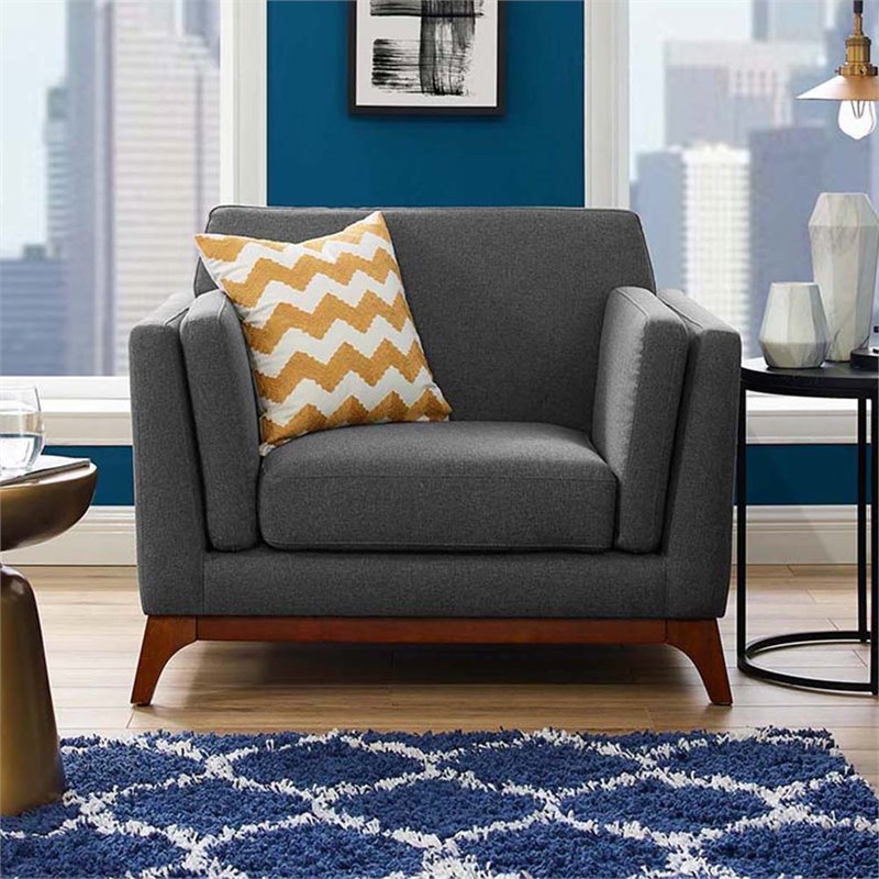 Allora Mid Century Modern Accent Chair in Gray