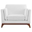 Allora Mid Century Modern Accent Chair in White