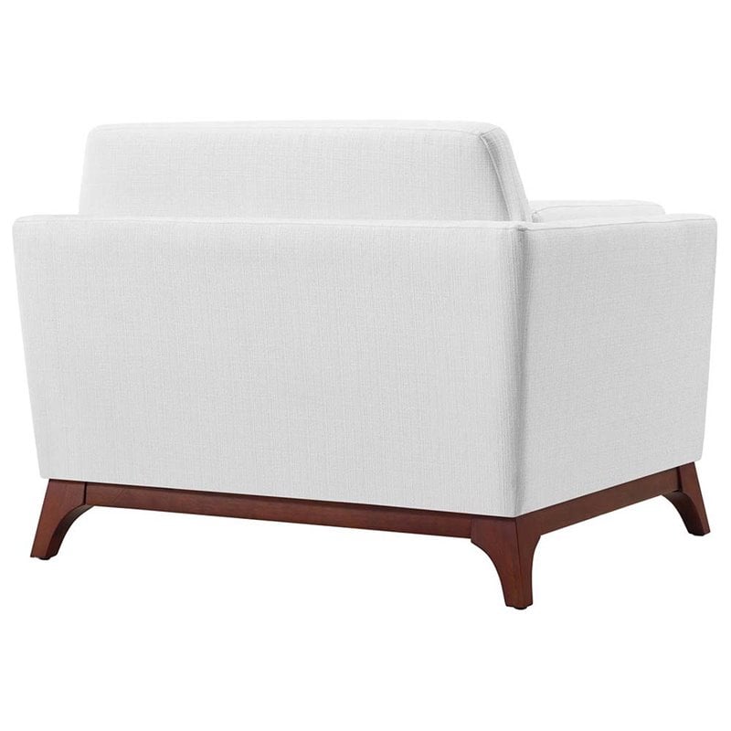 Allora Mid Century Modern Accent Chair in White
