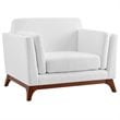 Allora Mid Century Modern Accent Chair in White