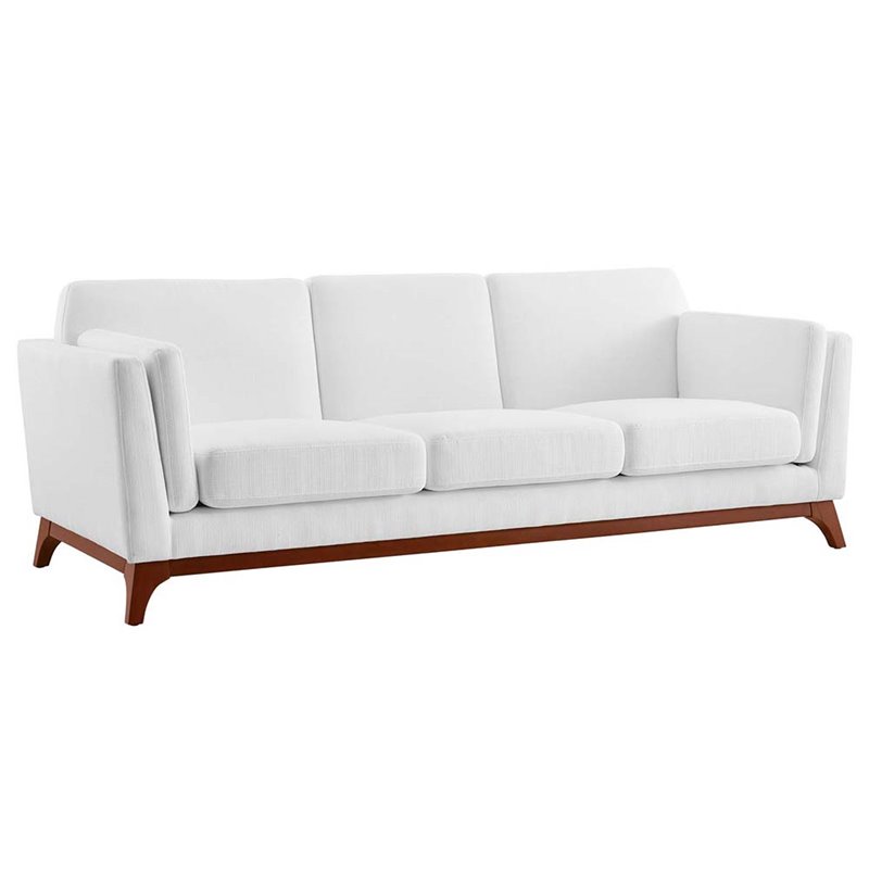 Allora Mid Century Modern Sofa in White