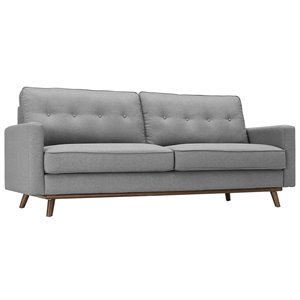 Allora Tufted Fabric Sofa in Light Gray