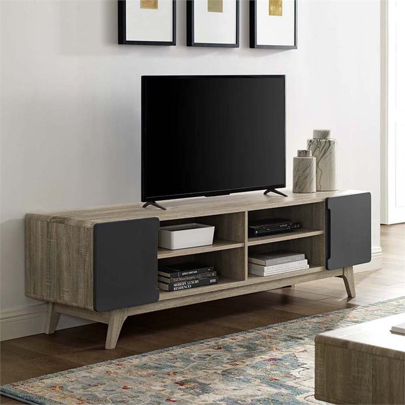 Allora Mid-Century Wood TV Stand for TVs up to 70