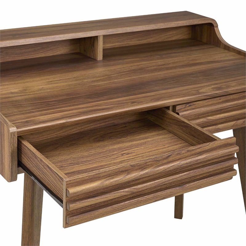 Allora Mid-Century Writing Desk in Walnut