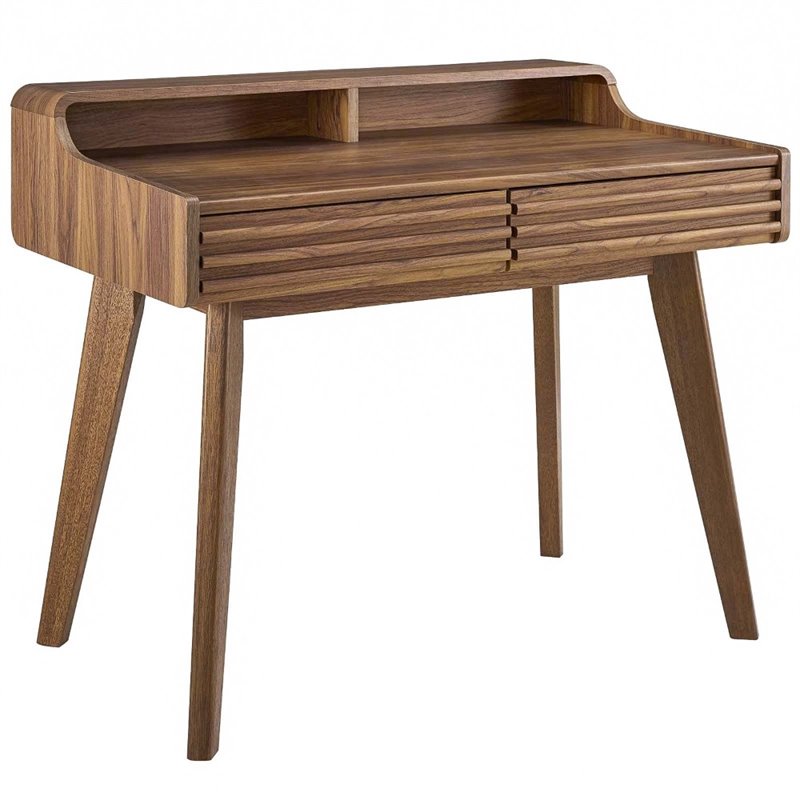 Allora Mid-Century Writing Desk in Walnut