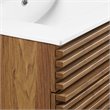 Allora Modern Wood Bathroom Vanity with Storage Shelf in Walnut/White