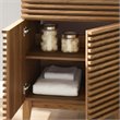 Allora Modern Wood Bathroom Vanity with Storage Shelf in Walnut/White