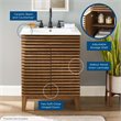 Allora Modern Wood Bathroom Vanity with Storage Shelf in Walnut/White