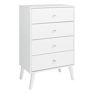 Allora Modern 4-Drawer Laminated Composite Wood Chest in White