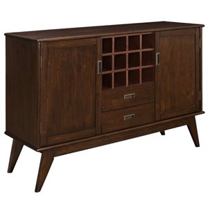 allora solid wood sideboard and wine rack in auburn brown