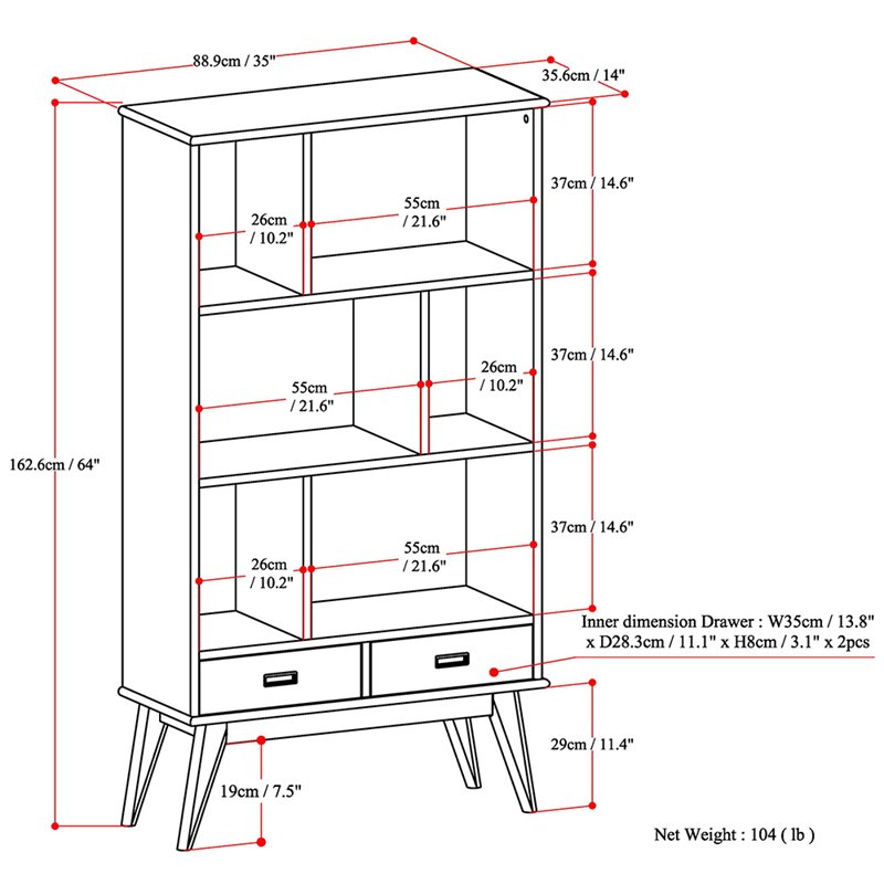 Allora 3 Drawer 64