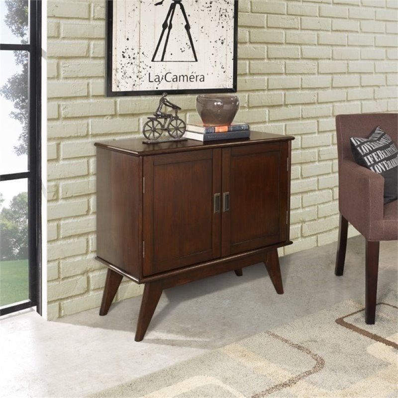 Allora Solid Wood Storage Cabinet in Auburn Brown