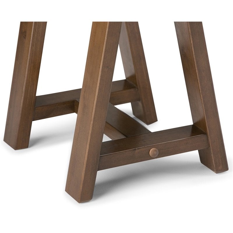 Allora Solid Wood Console Table in Medium Saddle Brown