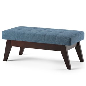 allora 40 in. w solidwood tufted ottoman bench in linen look fabric