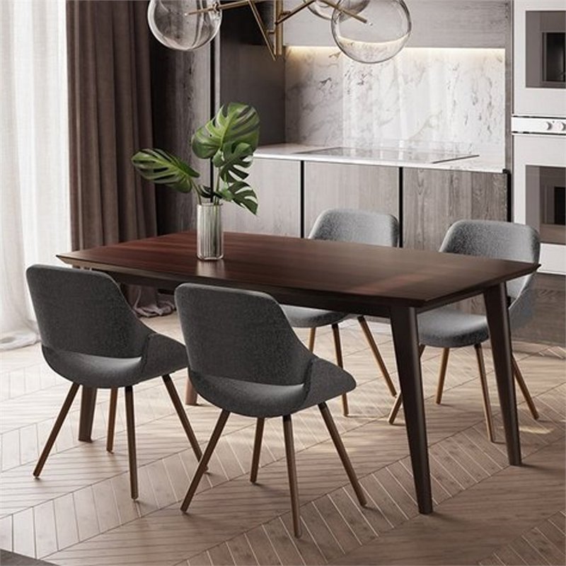Allora Mid Century Dining Table in Java Brown