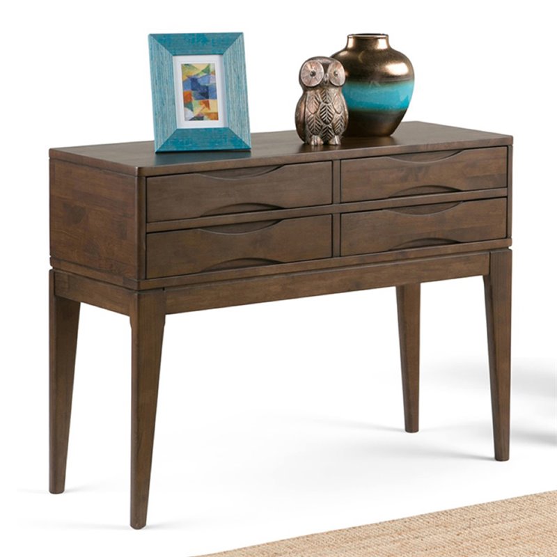 Allora Wooden Hallway Console Table in Walnut Brown