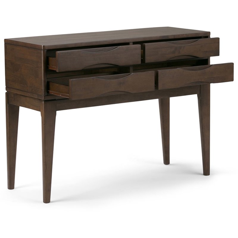 Allora Wooden Hallway Console Table in Walnut Brown