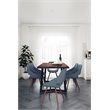 Allora Mid-Century Wooden 7 Piece Dining Set in Denim Blue