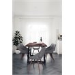 Allora Mid-Century Wooden 7 Piece Dining Set in Gray