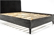 Allora Modern Wood King Platform Bed with Upholstered Headboard in Gray