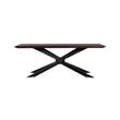 Allora Contemporary Metal Dining Table in Brushed Coffee Bean/Natural Black