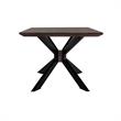 Allora Contemporary Metal Dining Table in Brushed Coffee Bean/Natural Black