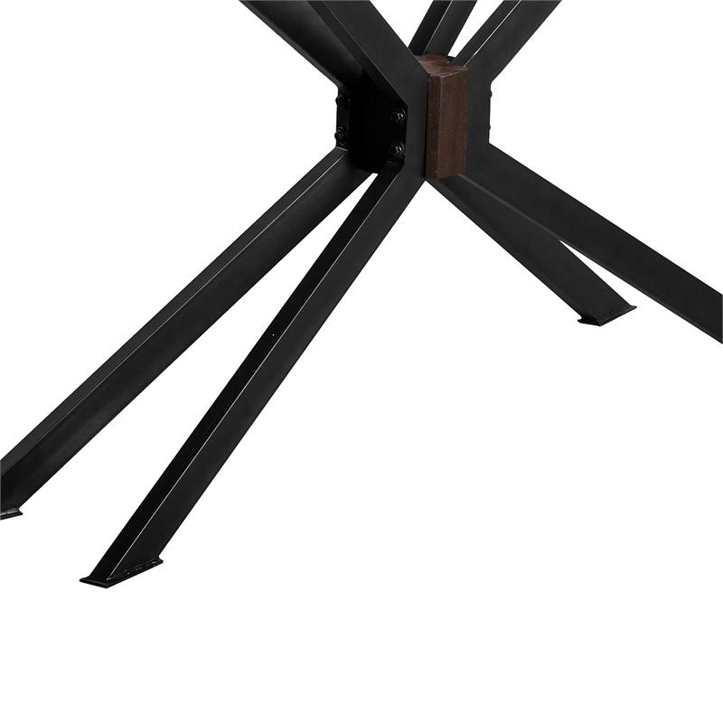 Allora Modern Wood Console Table in Brushed Coffee Bean Brown/Natural Black