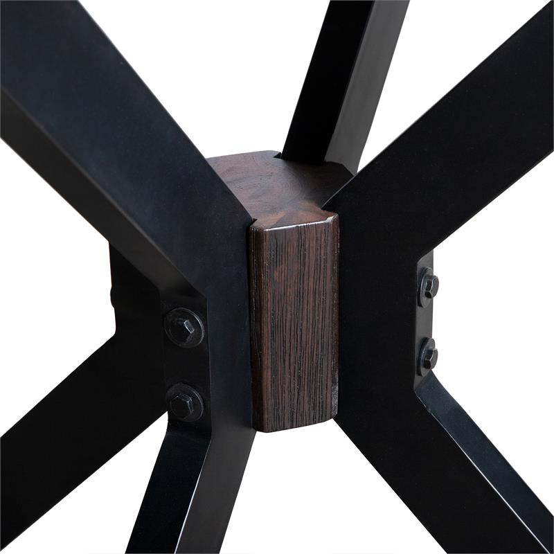 Allora Modern Wood End Table in Brushed Coffee Bean Brown/Black