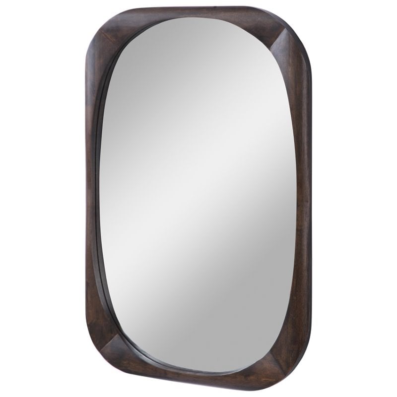 Allora Mid-Century Mirror in Dark Brown