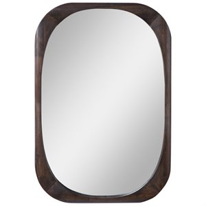 allora mid-century mirror in dark brown
