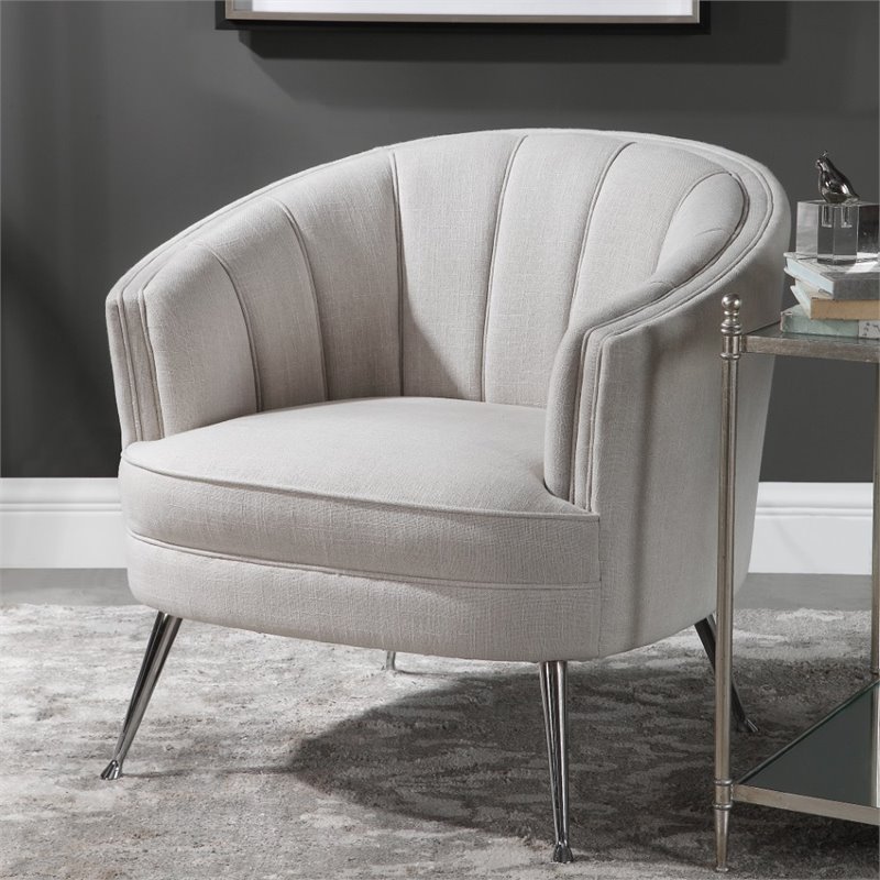 Allora Mid-Century Accent Chair in Light Tan