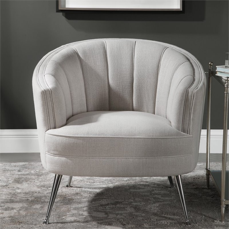 Allora Mid-Century Accent Chair in Light Tan