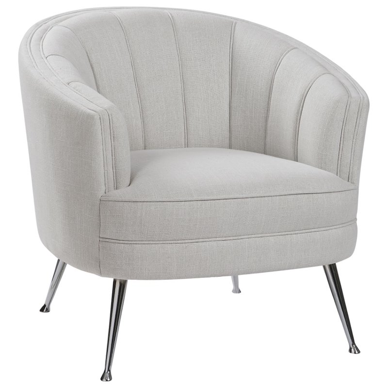 Allora Mid-Century Accent Chair in Light Tan