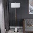Allora Mid-Century Floor Lamp in Antique Brass