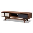 Allora Mid-Century 3-Drawer Wood TV Stand in Brown