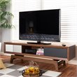 Allora Mid-Century 3-Drawer Wood TV Stand in Brown