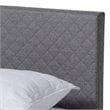 Allora Mid-Century Wood and Fabric King Platform Bed in Gray
