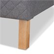 Allora Mid-Century Wood and Fabric King Platform Bed in Gray