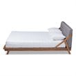 Allora Mid-Century Wood Full Size Platform Bed in Gray/Walnut Brown