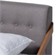 Allora Mid-Century Wood Full Size Platform Bed in Gray/Walnut Brown