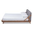 Allora Mid-Century Wood King Size Platform Bed in Gray/Walnut Brown