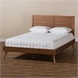 Allora Mid-Century Wood Full Platform Bed in Walnut Brown