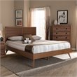 Allora Mid-Century Wood Queen Platform Bed in Walnut Brown