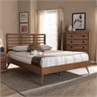 Allora Mid-Century Wood Queen Platform Bed in Walnut Brown