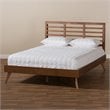 Allora Mid-Century Wood Queen Platform Bed in Walnut Brown
