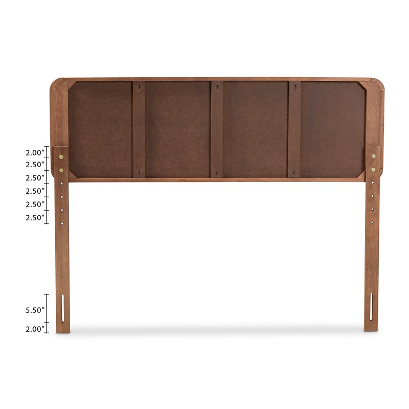 Allora Mid-Century Wood King Platform Bed in Walnut Brown